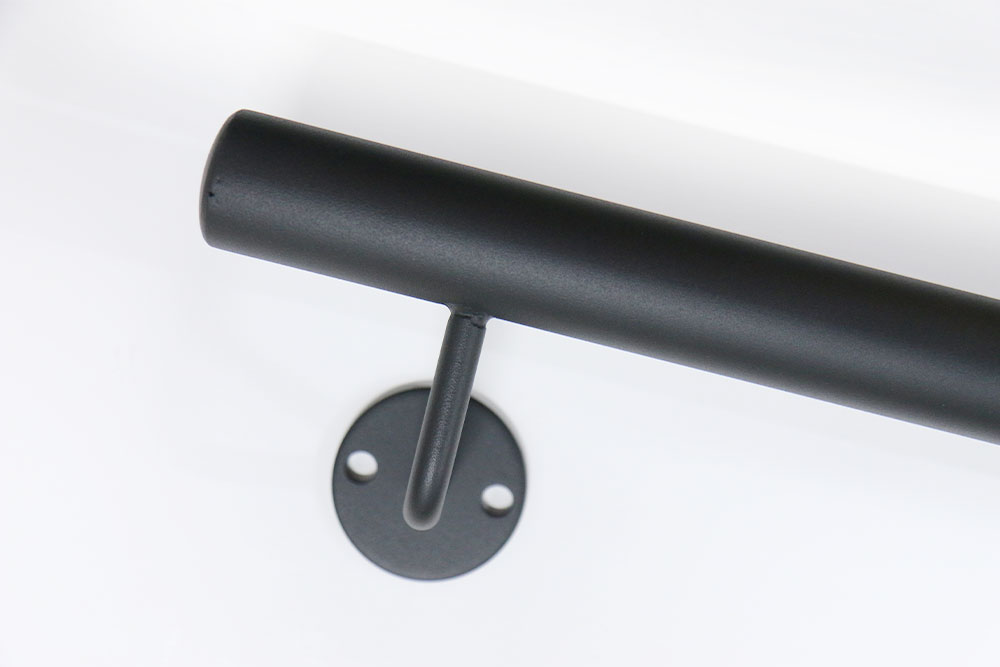 Stalen trapleuning rond