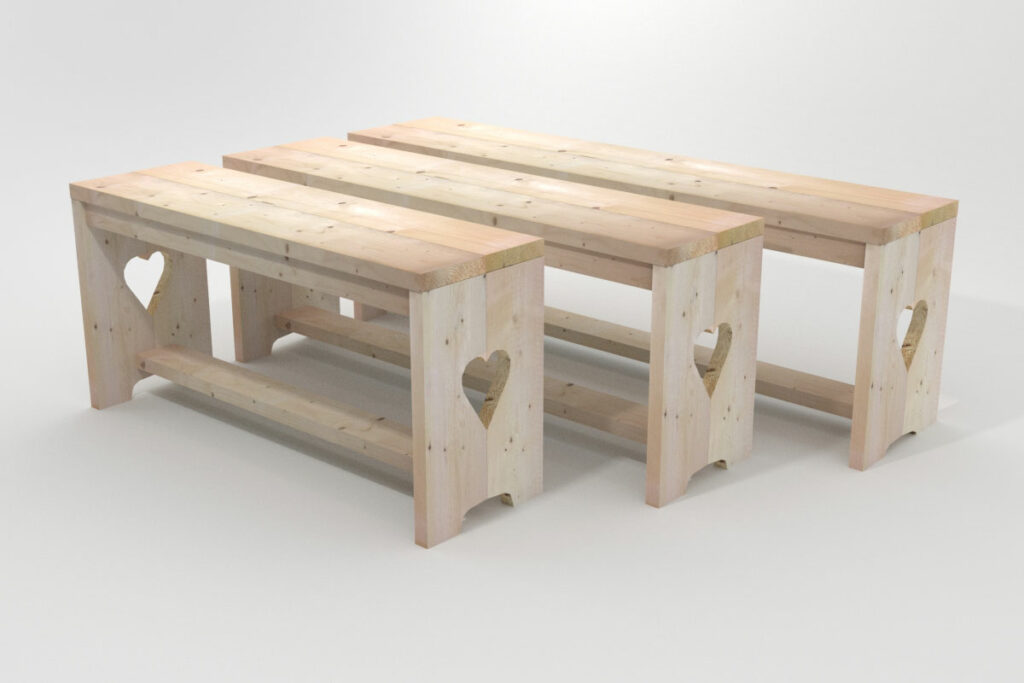 Tuinbankje met hart