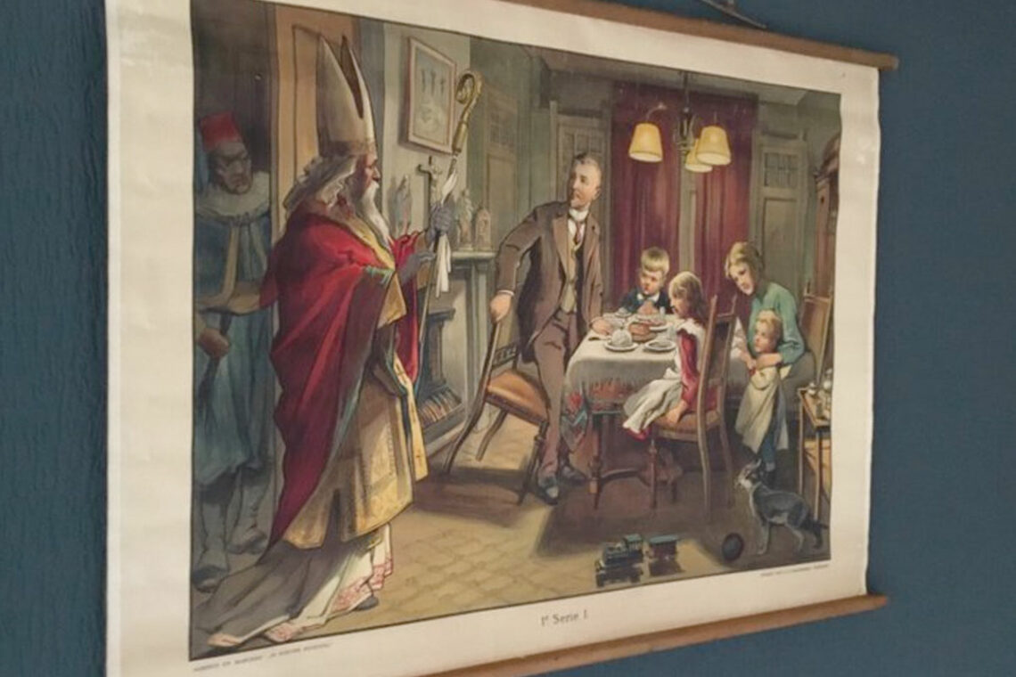 Oude schoolplaat Sinterklaas