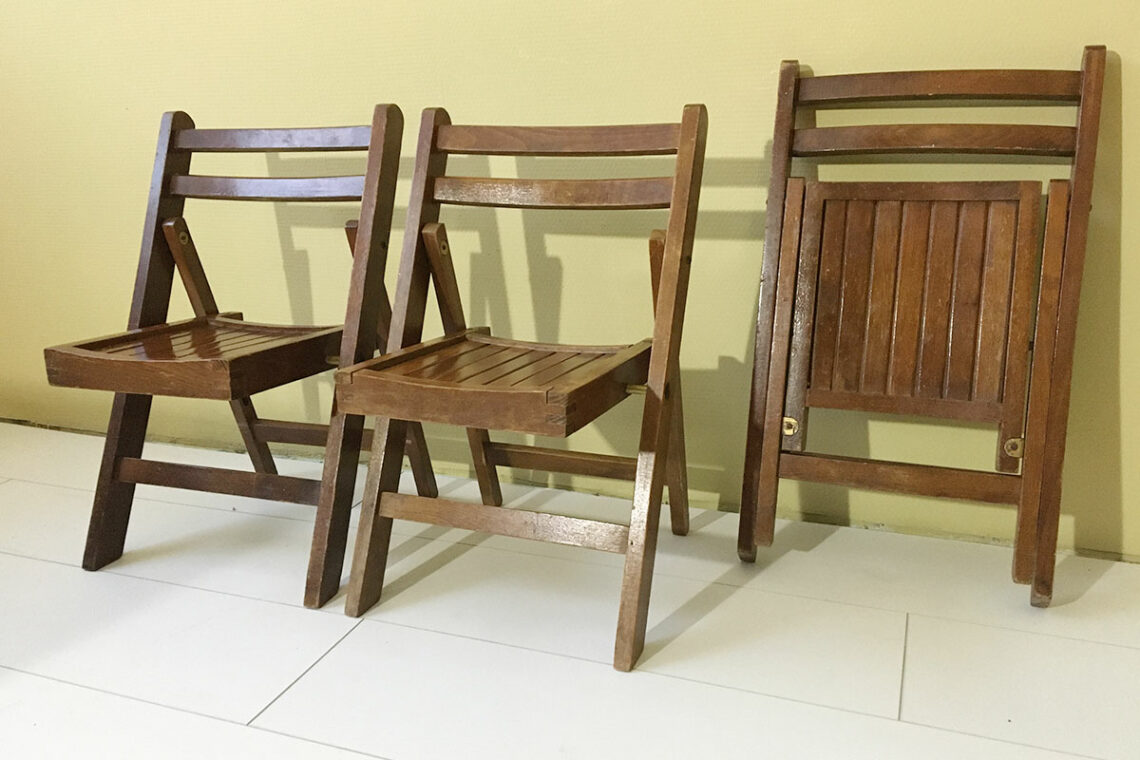 vintage klapstoel hout
