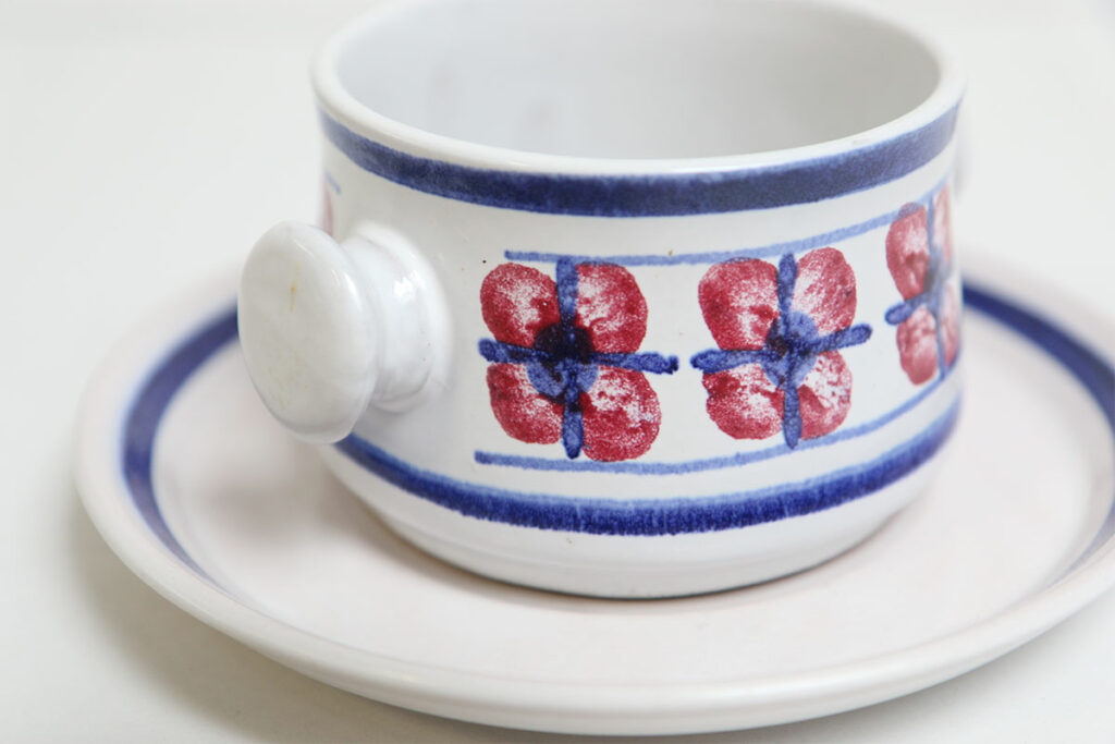 vintage soepkom met schotel