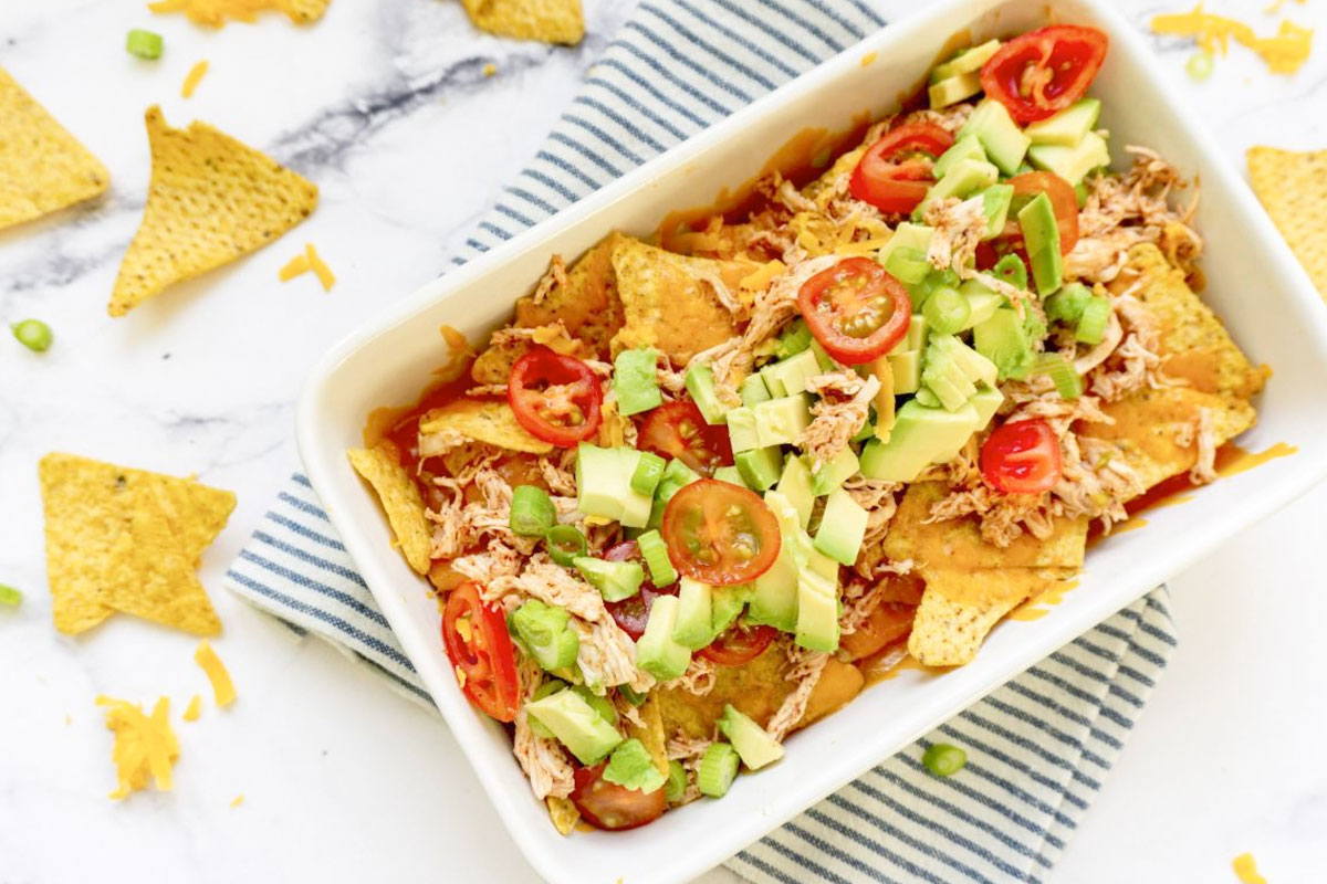 Nacho's met kip in vintage ovenschaal