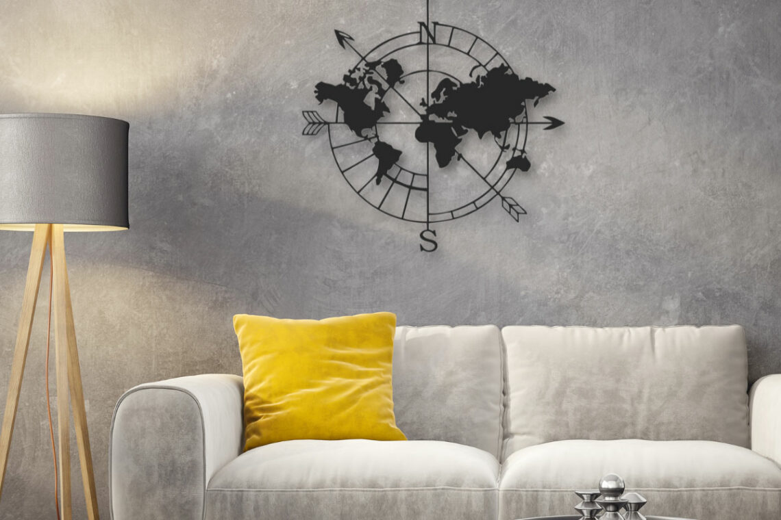 wanddecoratie metaal zwart