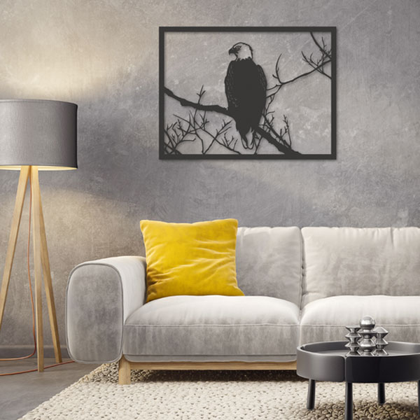 wanddecoratie metaal zwart