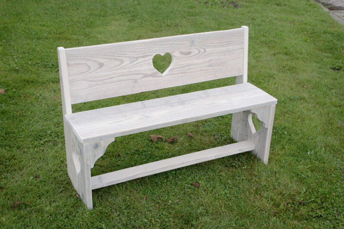 steigerhouten bankje voor binnen