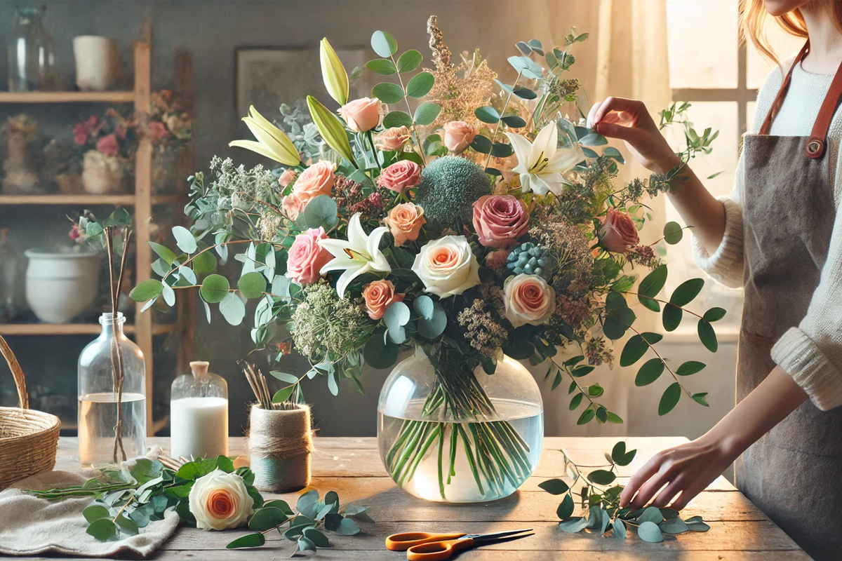 Kan je de dag van tevoren bloemen schikken?