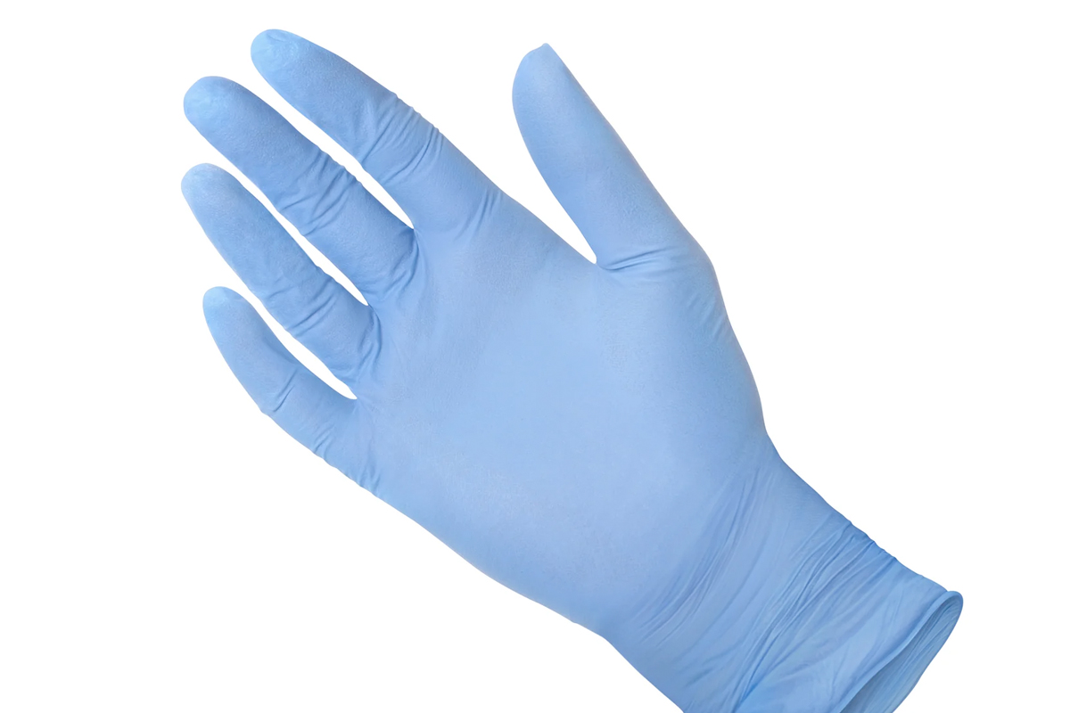 blauwe nitril wegwerp handschoenen