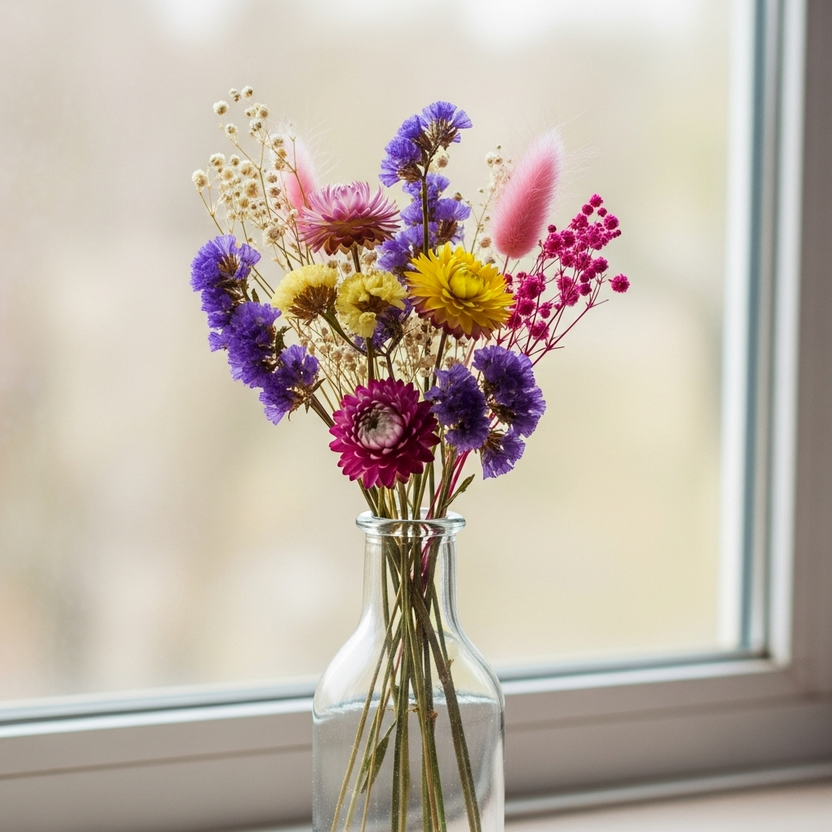 Droogbloemen in vaas