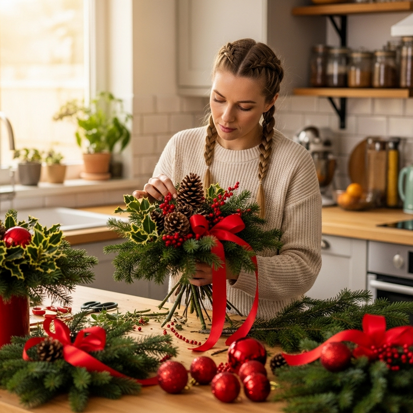Zelf een kerstboeket maken
