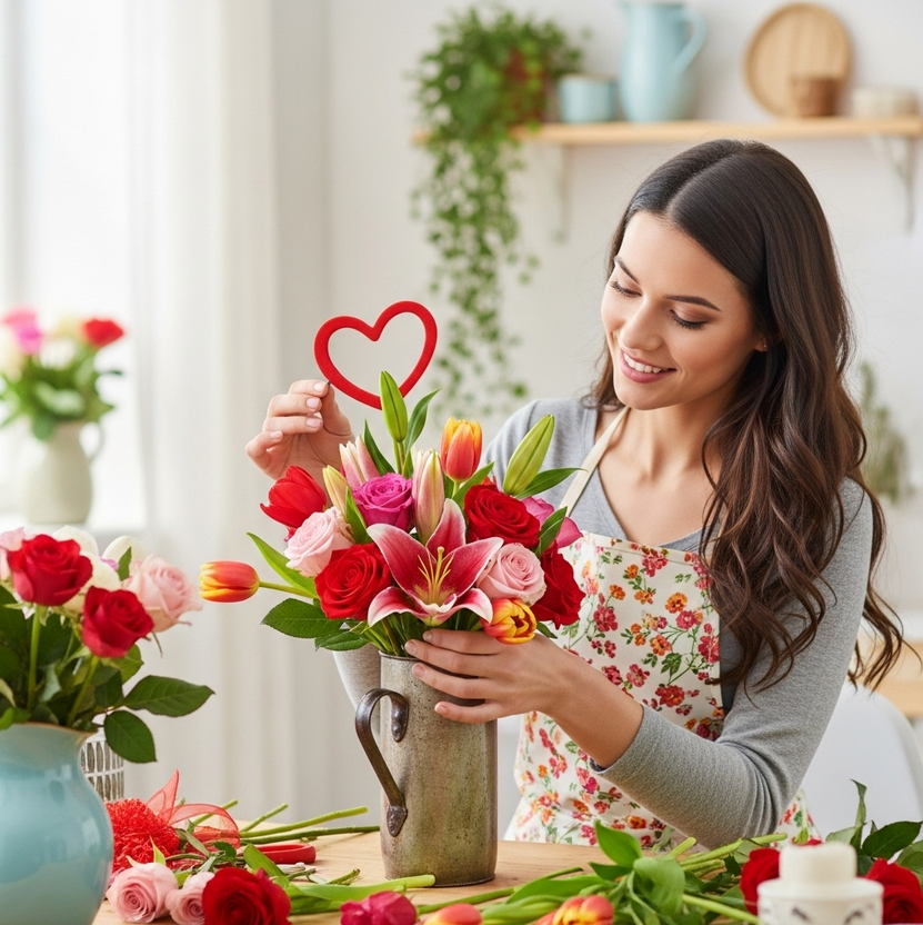 Bloemstuk maken voor valentijn