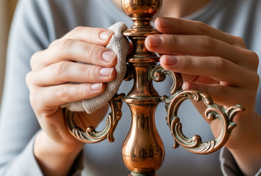 Koperen kandelaars schoonmaken