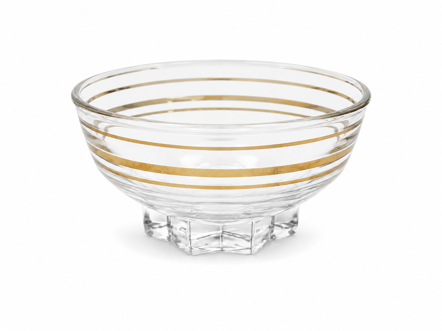 Vintage glazen dessertschaaltje met gouden randjes