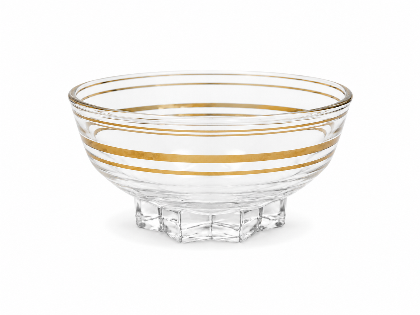 Vintage glazen dessertschaaltje met gouden randjes