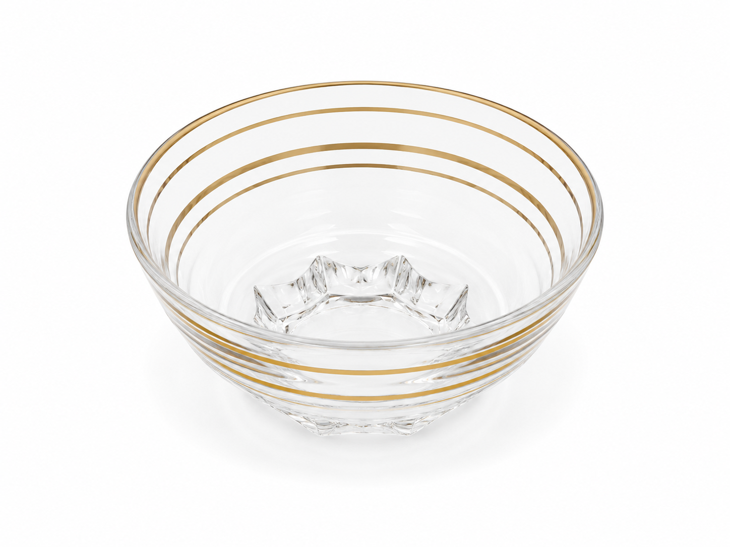 Vintage glazen dessertschaaltje met gouden randjes