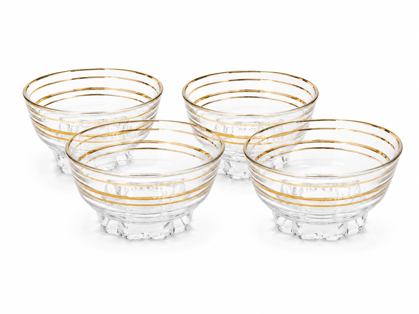 Vintage glazen dessertschaaltje met gouden randjes