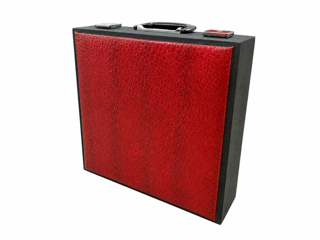 Retro platenkoffer rood