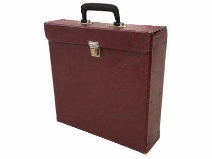 Vintage bordeaux platenkoffer