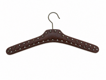 Vintage bruine kledinghanger met studs